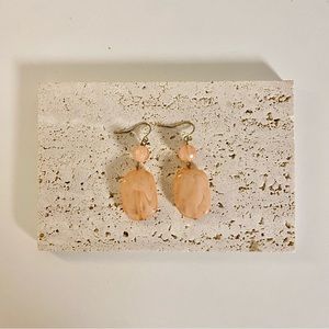 4/$15 Pink Orange Crème Swirl Acrylic Stones Drop Earrings